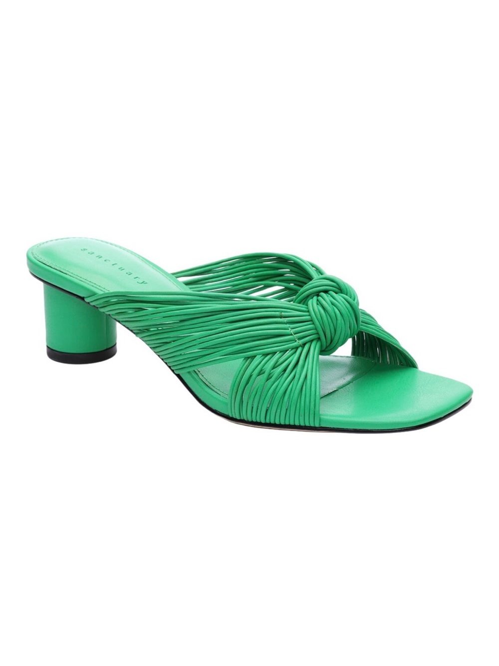 Sanctuary Maven Knot Leather Sandal Women's Slip On Mules Green Sz 8